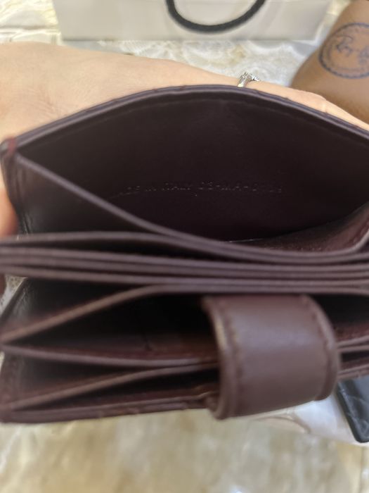 Dior Burgundy Cannage Leather Lady Dior Compact French Wallet.