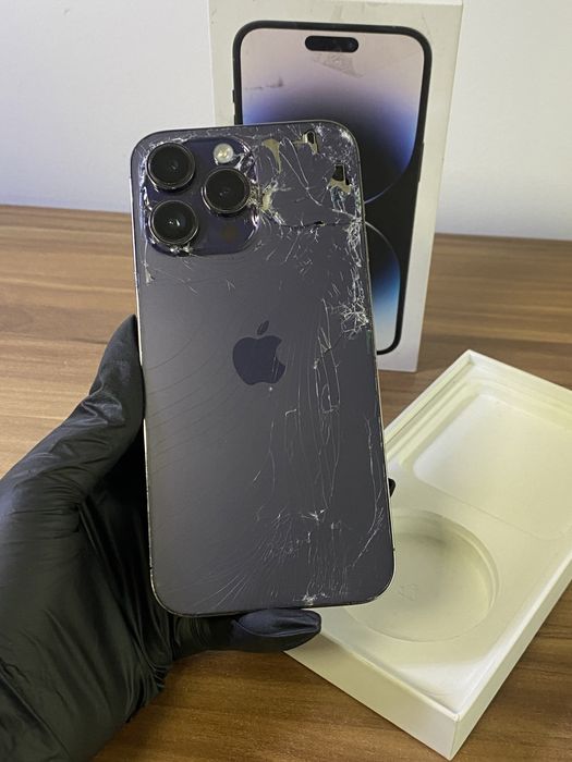 iPhone 14 Pro Max, 256 GB, Deep Purple,  Sticla Spate Sparta, ESIM, Camera spate nu este originala
