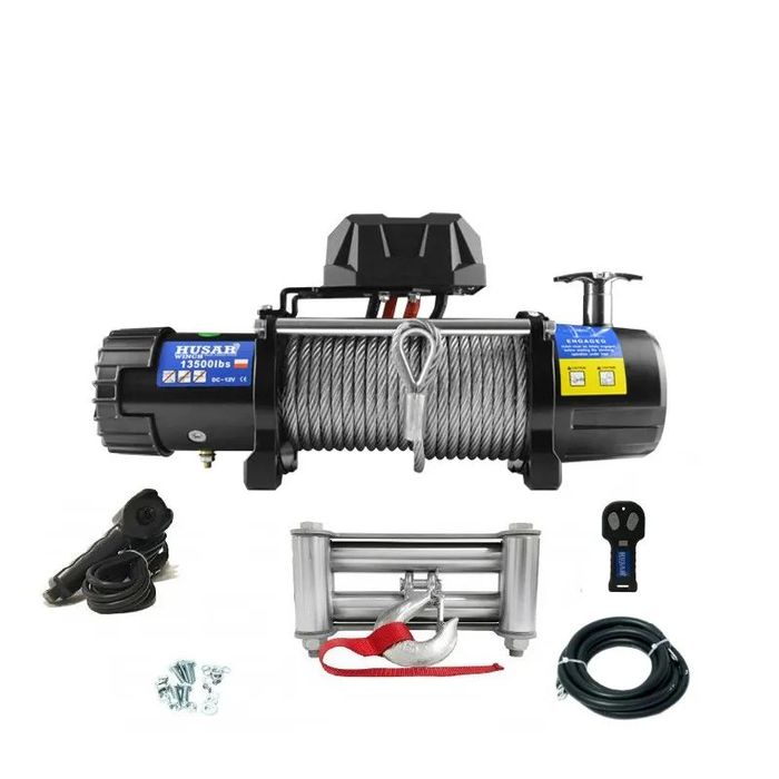 Troliu model nou HUSAR WINCH 13500 lbs (trage 6124 kg) +husa