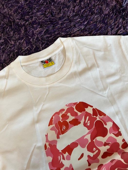 Tricou bape alb si rosu