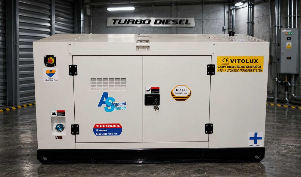 22 KVA /19 KW Шумозаглушени Трифазни Дизелови Генератори с автоматика