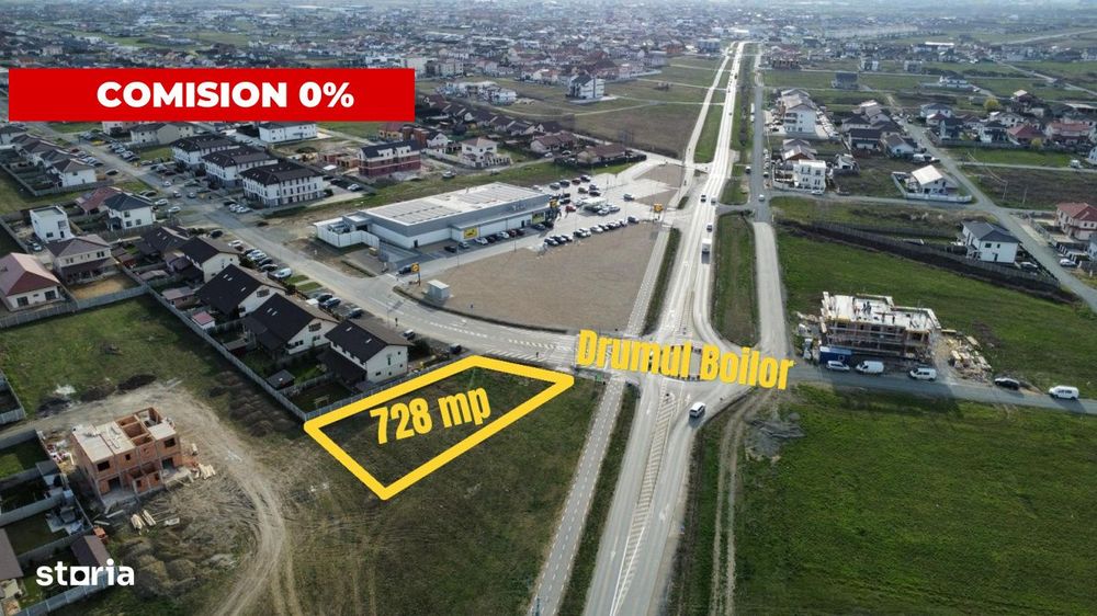 Parcela teren 728 mp - Super pozitie  - Mosnita - Comision 0%