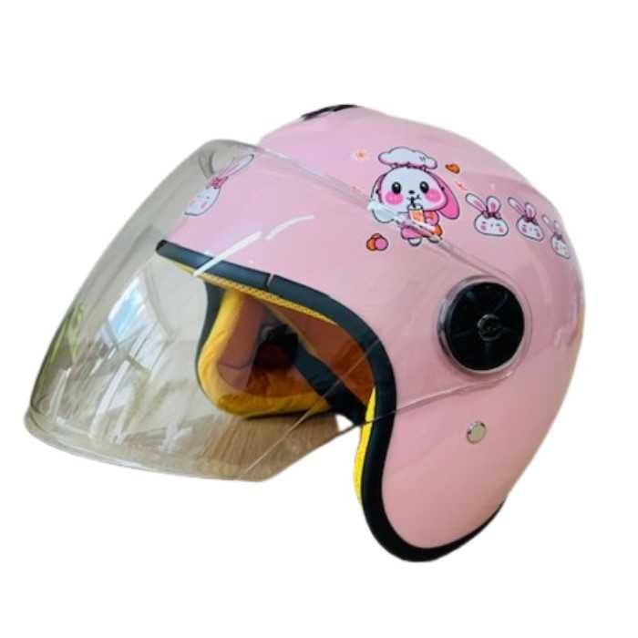 Детска мото каска, За скутер, АТВ и др, XS, Розова и сива