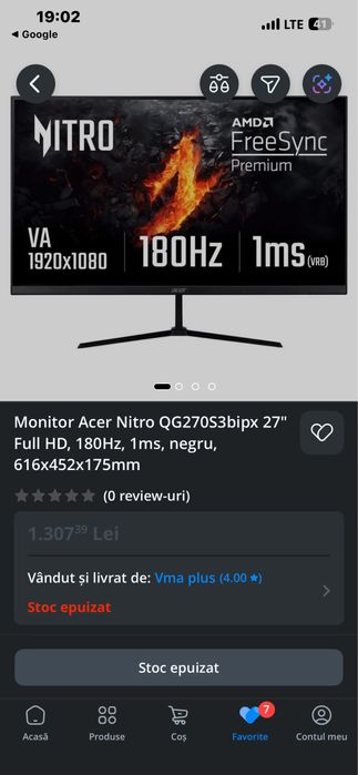 Monitor acer 180hz