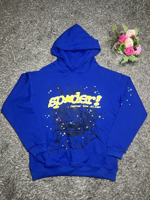 Sp5der hoodie Blue, Спайдър Топ цвят/материя