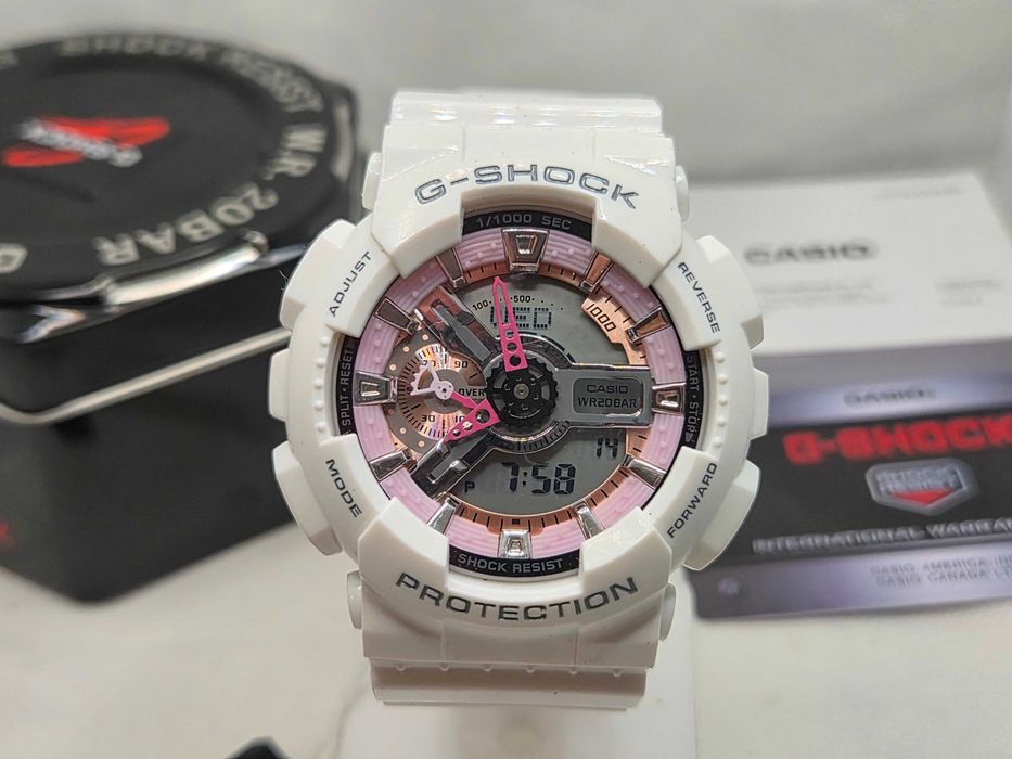 Ceas Sport Casio g shock Ga110mp - White-Pink  .Nou, Garantie 2 ani