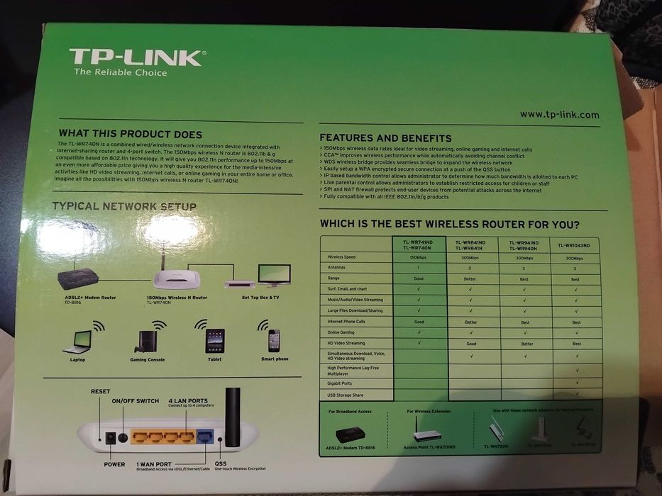 Продавам рутер TP-LINK - пълен комплект