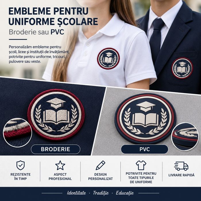 Uniforme scolare, embleme, rechizite