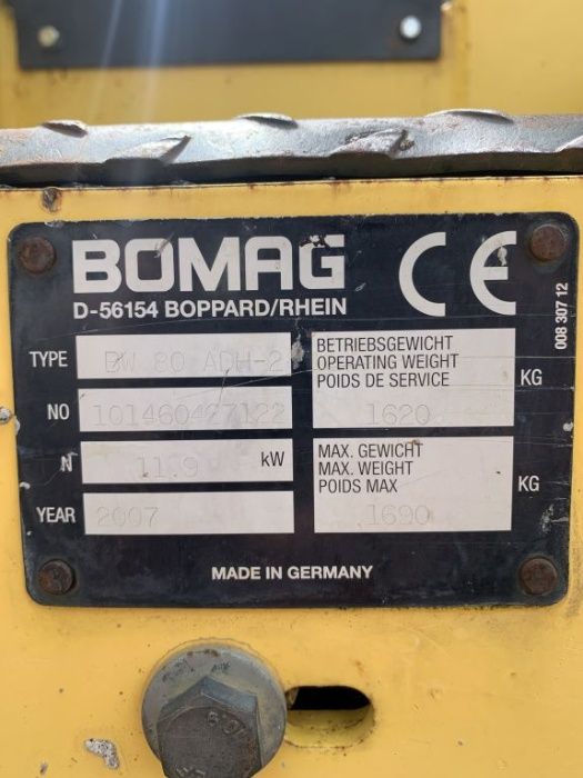 Cilindru Compactor BOMAG BW80 ADH-2 Anul Fab. 2007