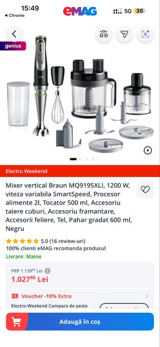 Mixer Braun NOU - 1000 lei in magazin