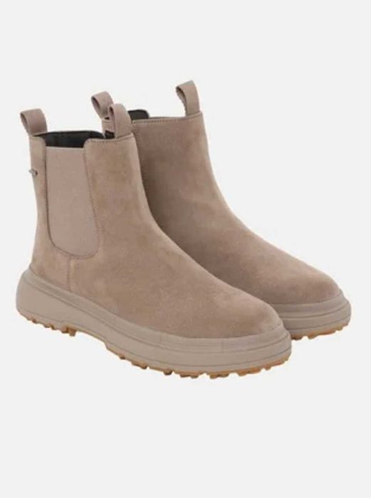 Велурени боти сиво/кафяви