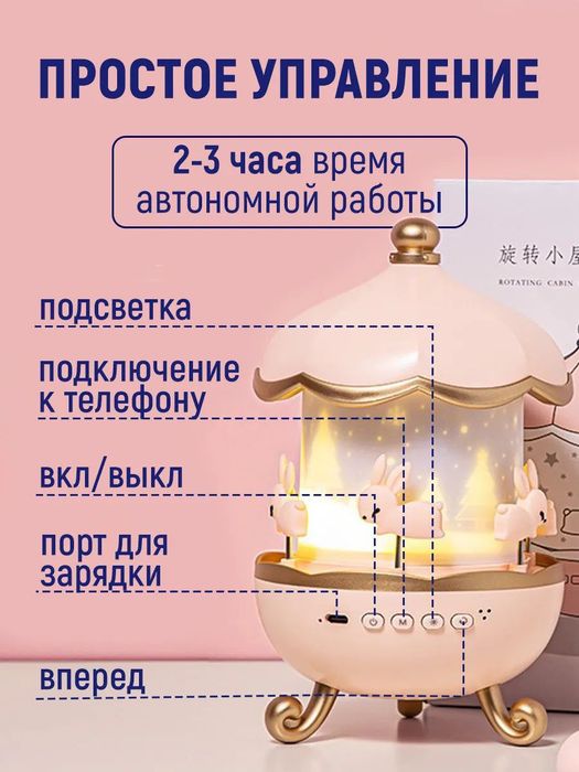 Карусель ночник звездное небо проектор
