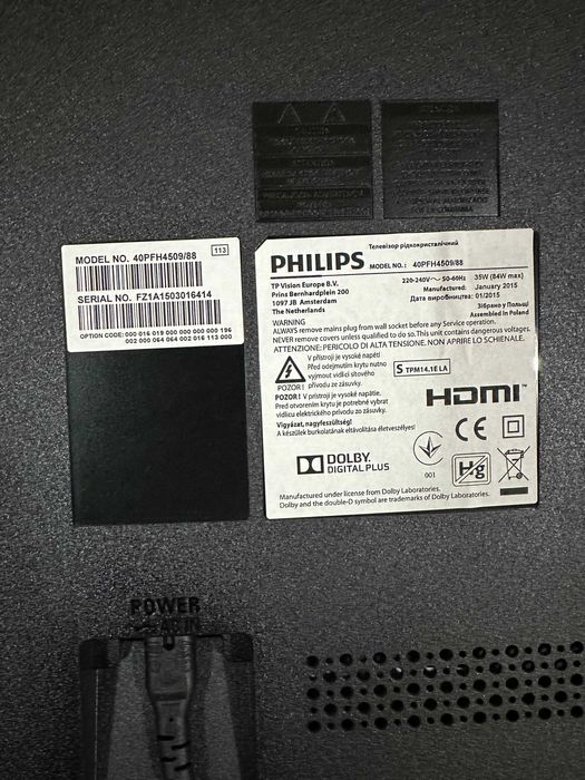 Tv LED Smart Philips, 102 cm, 40PFH4509, ecran defect - pentru piese