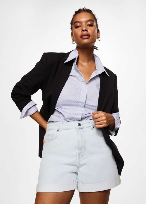 MANGO. Plus size. Джинсовые шорты Mom