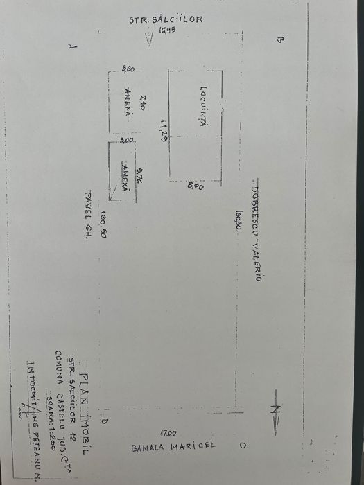 Vând teren Comuna Castelu 25 euro x 1665, zonă liniștită
