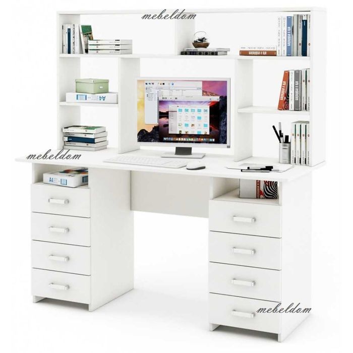 Бюро 143см. с надстройка и 8 чекмеджета(код-1131)