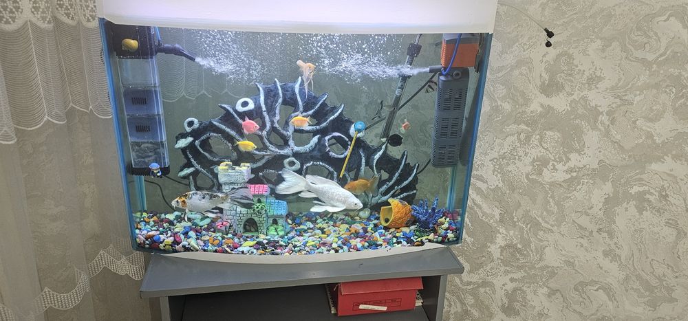 Продаётся аквариум с мирным рыбками на 110 литров