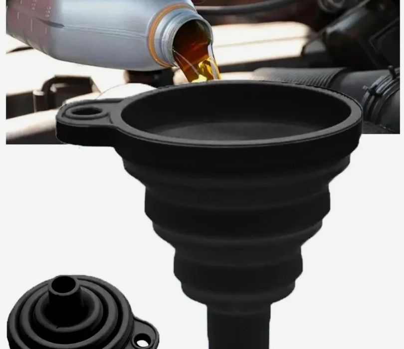 Силиконова, разтягаща се фуния, цвят черен