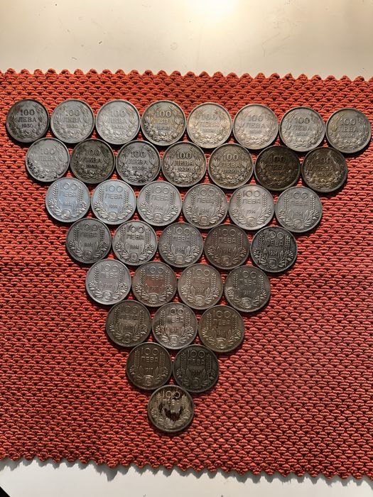СРЕБЪРНИ монети 100 лева 1930-34-37 година
