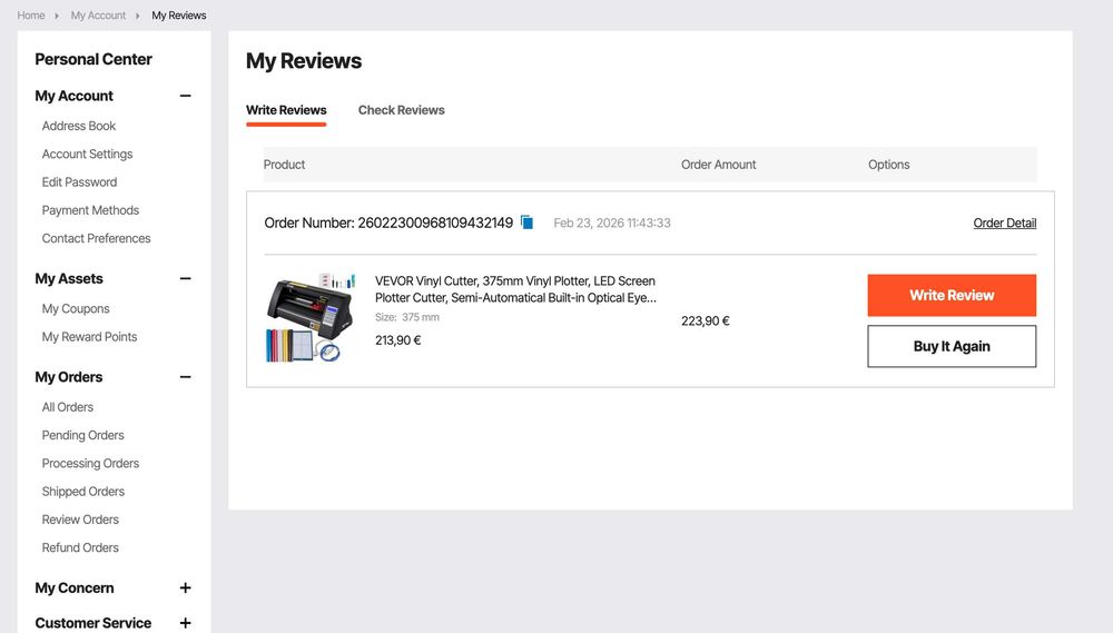 Плотер VEVOR Vinyl Cutter, 375mm Vinyl Plotter, LED Screen Plotter Cutter