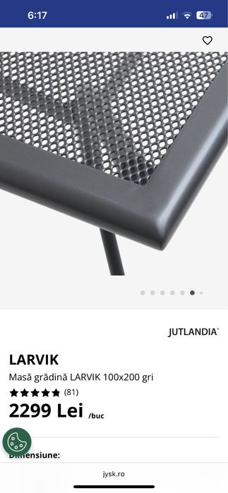 Vand masa de gradina jysk model larvik