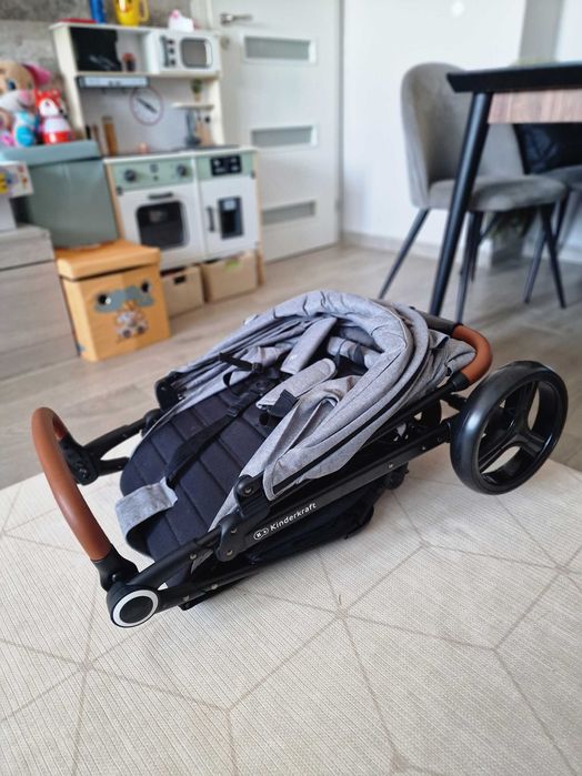 Бебешка количка KinderKraft - Grande plus, сива