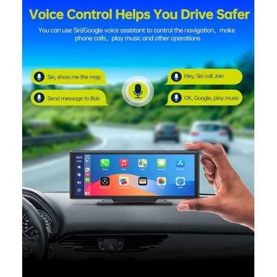 C90 10" безжичен CarPlay/Android Auto екран – GPS навигация, Bluetooth