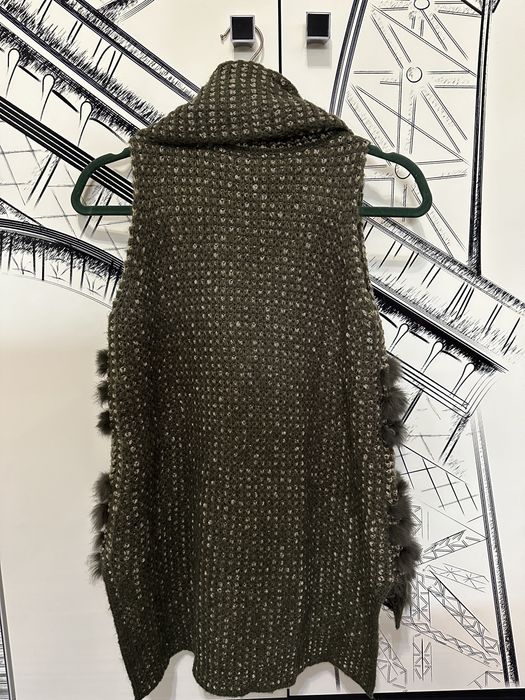 Bluza Pinko cu blana de iepure si lana verde