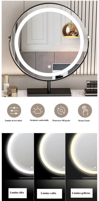 Masuță machiaj cu oglindă și scaun