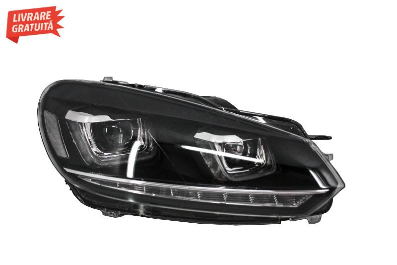 Faruri LED VW Golf 6 VI (2008-2013) Design Golf 7 3D U Design Semnal L