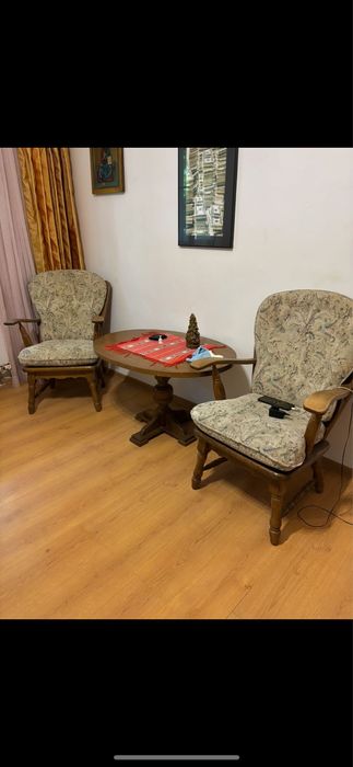 Set fotolii ai masa lemn masiv!