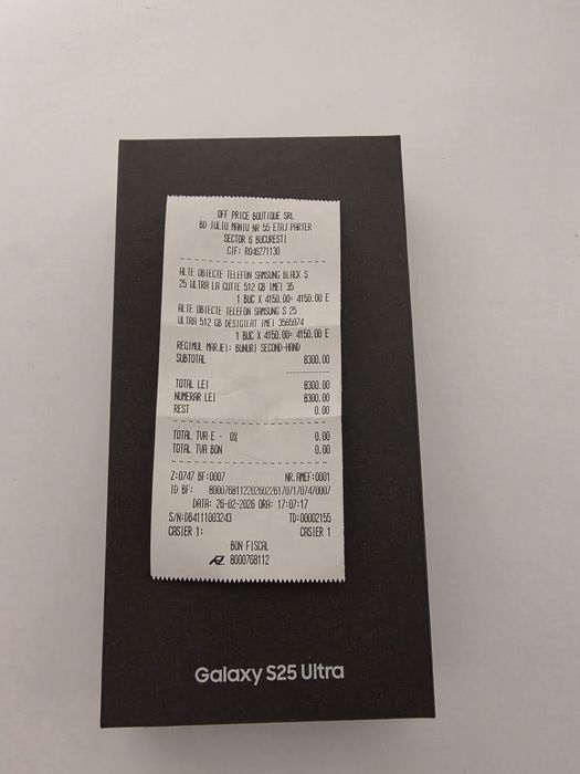 Samsung s25 Ultra 5G Titanium Black 512Gb Sigilat Acte 2 ANI GARANȚIE