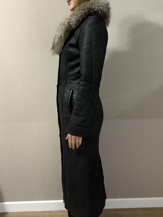 Дубленка кожаная чернобурка