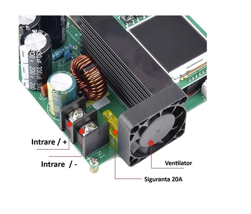 Boost converter modul ridicator de tensiune 10V - 120V 15A 900W