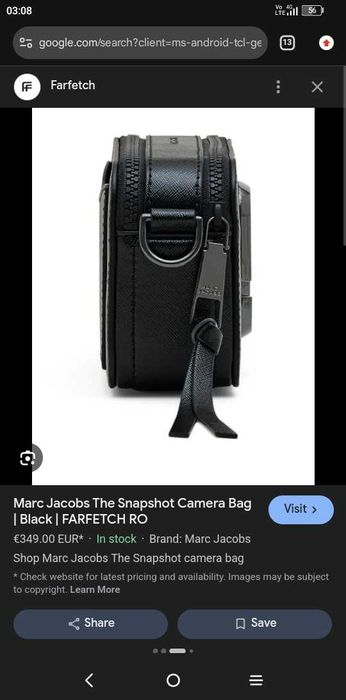 geanta snapshot Marc Jacobs nouă
