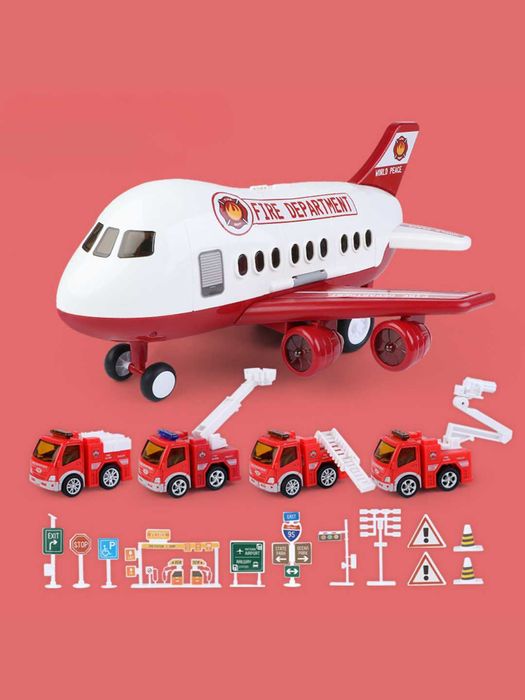 Игровой набор:Грузовой самолёт с полицейскими машинками и аксессуарами