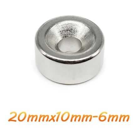 Неодимов магнит 20x10mm с отвор 6мм МАГНИТ неодимов N52, magnit