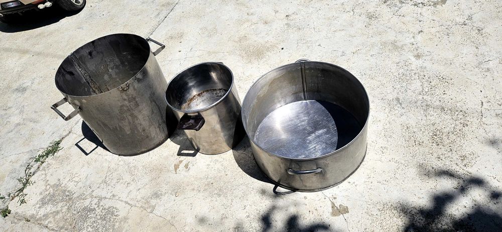 Set 3 vase (oale/cazane) inox