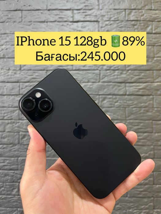 Iphone 15 128gb black 89% сатылады