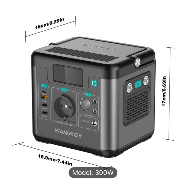 ПОСЛЕДНА Swarey S160 - 300W преносима соларна станция за къмпинг /риба