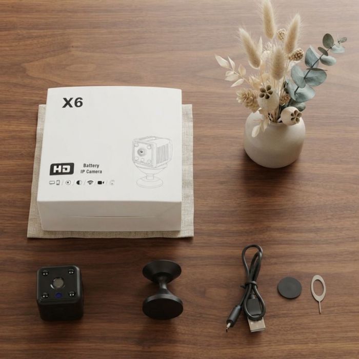 Мини безжична Wi Fi IP камера X6 Full HD 1080P с нощно виждане и детектор за движение