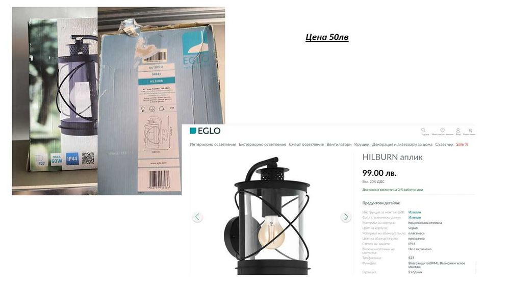 Осветителни тела Eglo