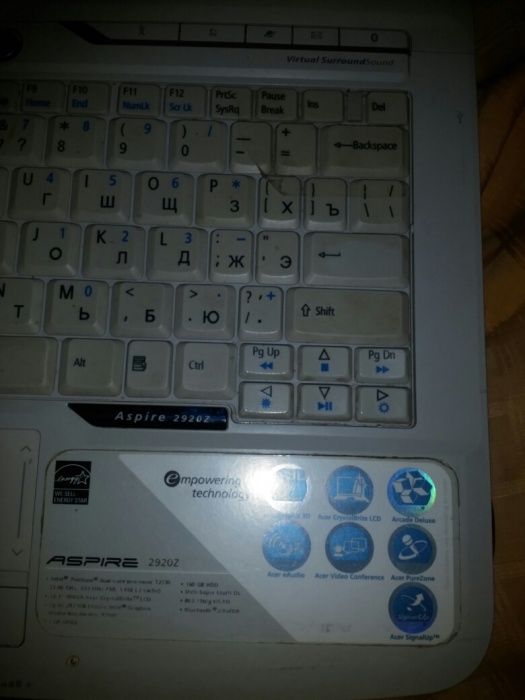 Продам на запчасти( под ремонт) Ноутбук Aser2920z
