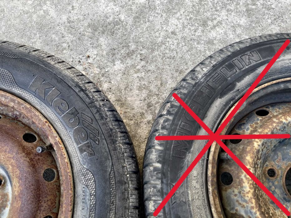 2 Roti Jante Tabla Anvelope 165/70/R13 - Citroen Peugeot cu 4 prezoane