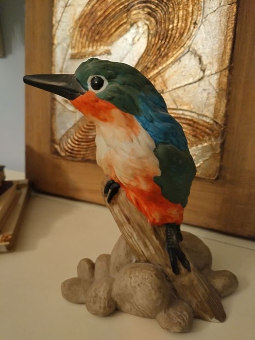 Керамична статуетка на птица Кралско рибарче от Шри Ланка