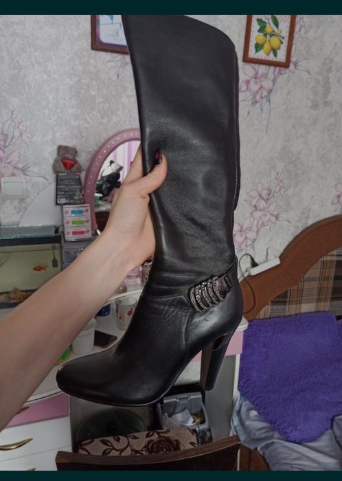 новые сапоги кожаные осень-весна