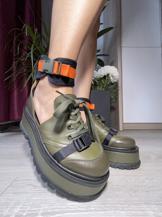 Gemelli Shoes - Pantofi din piele cu platforma Joseph, Kaki, 37