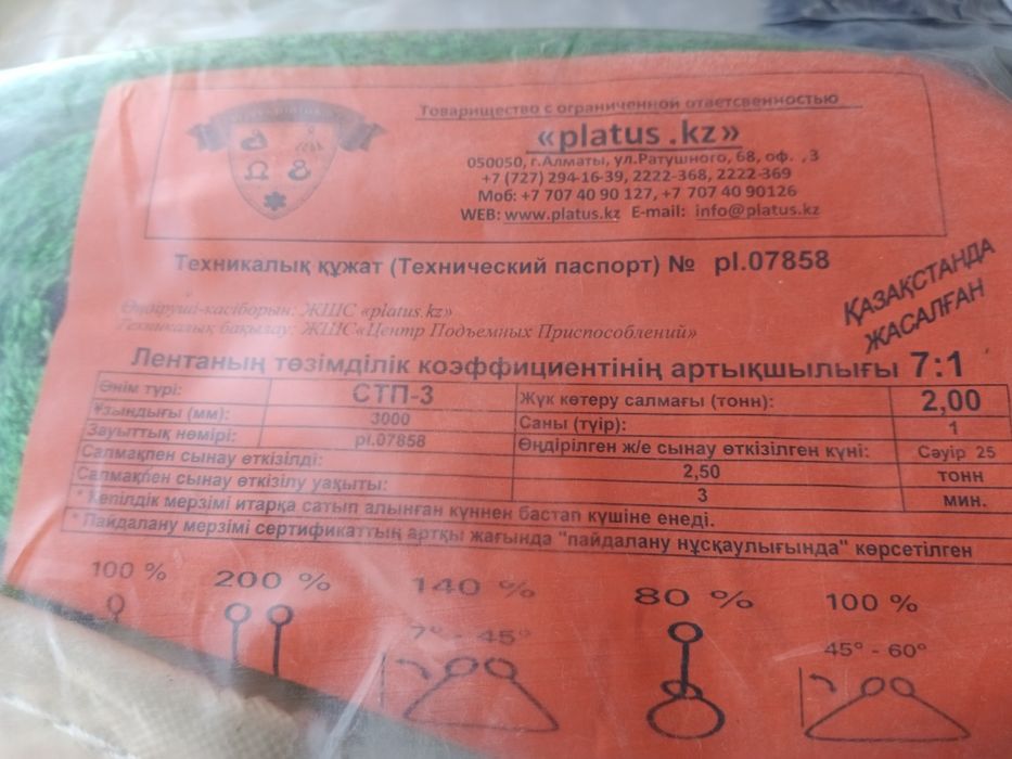 Стропы текстильные.