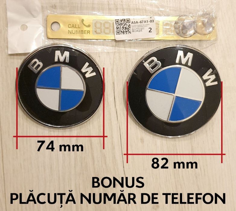 Emblema capota 82mm & 74mm si CAPACELE jante 68 mm + BONUS