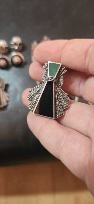 Cercei din argint cu onix